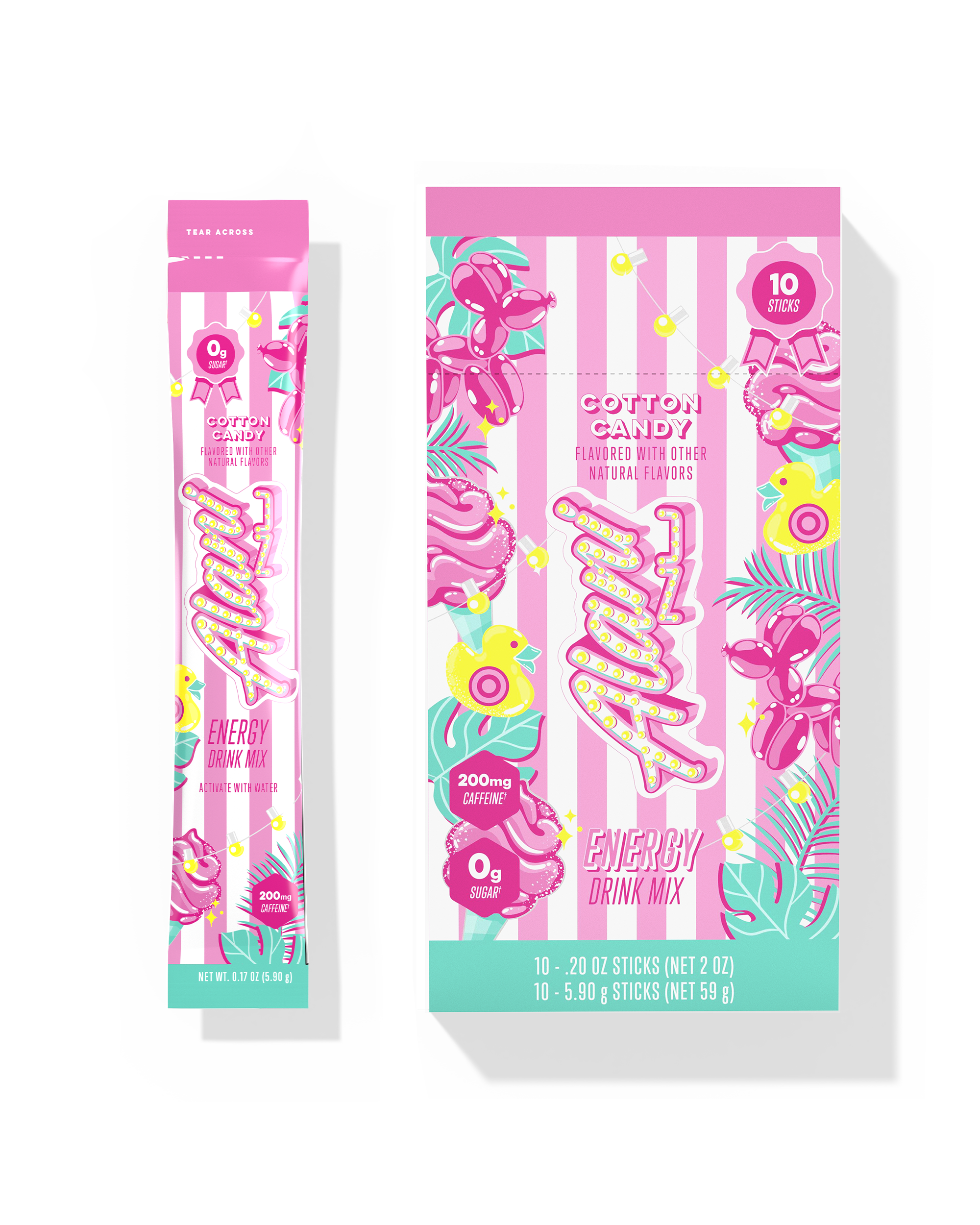 energy sticks - cotton candy