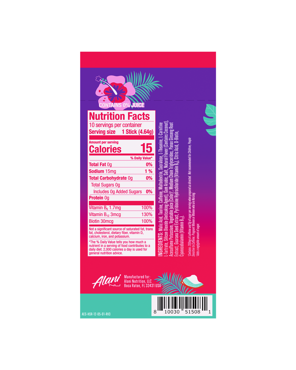 energy sticks - hawaiian shaved ice